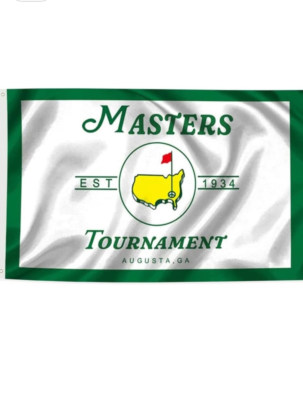 Masters Tournament Augusta Flag - White & Green with Yellow Logo